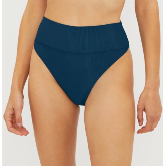 Beach Riot Highway High Waist Bikini Bottoms in Empathy Blue Size Medium - Picture 1 of 6